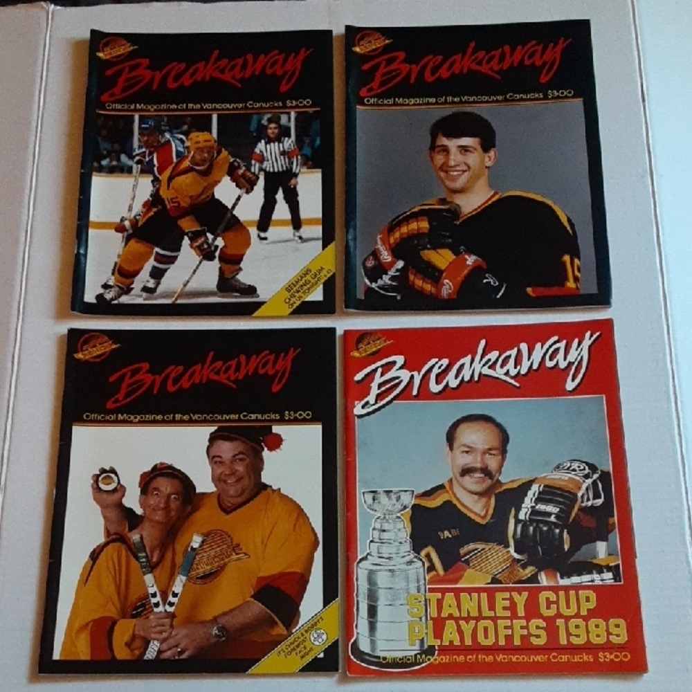 Vancouver Canucks NHL Hockey Programs Memorabilia Collection